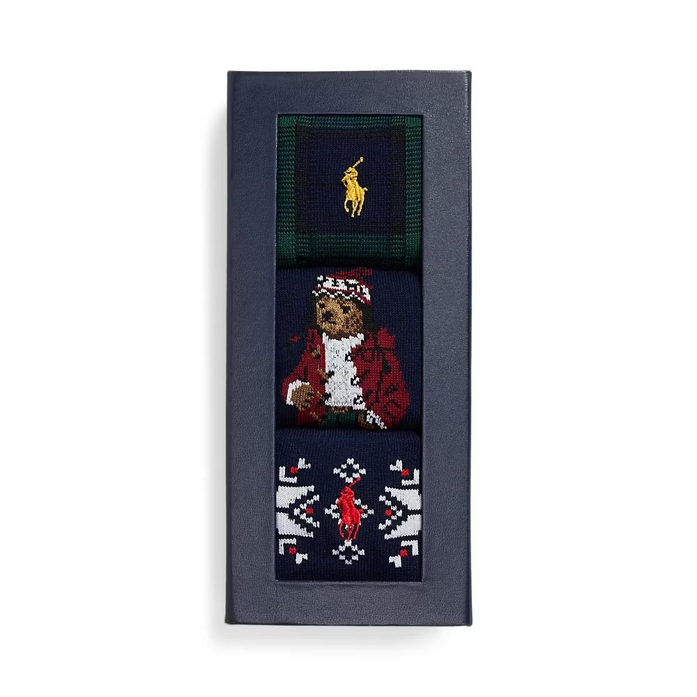 Polo Ralph Lauren - Pack chaussettes Polo Bear x3 marine/ Vert - Lothaire