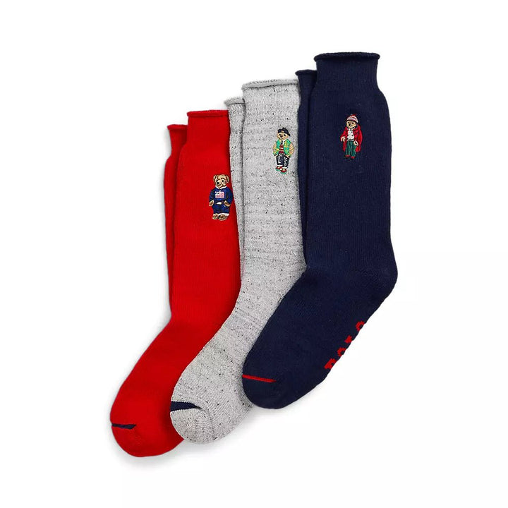 Polo Ralph Lauren - Pack chaussettes Polo Bear x3 rouge / marine - Lothaire