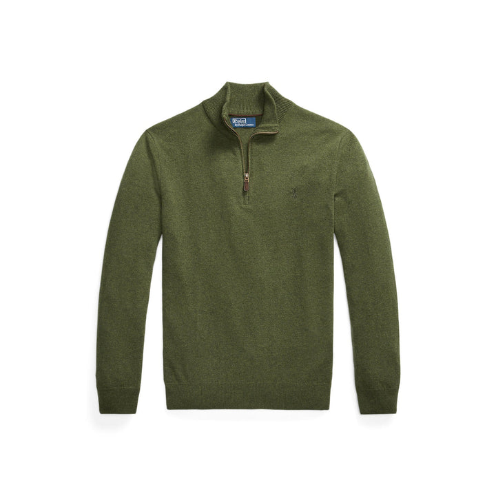 Polo Ralph Lauren - Pull demi - zippé laine Vert olive - Lothaire