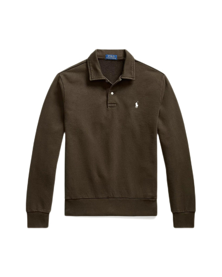 Ralph Lauren - Sweat à col en coton bouclé dark loden - Lothaire