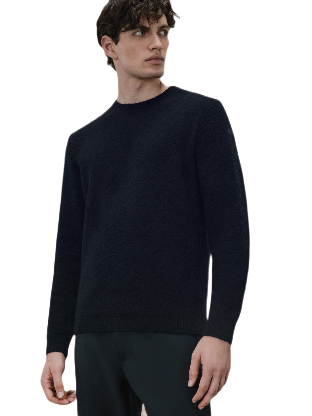 RRD - Pull bouclé col rond bleu nuit - Lothaire