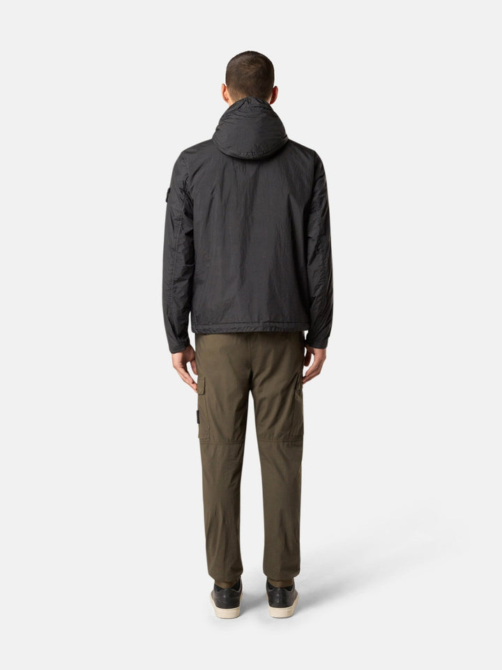 STONE ISLAND - Blouson à capuche coupe - vent et déperlant Noir - Lothaire