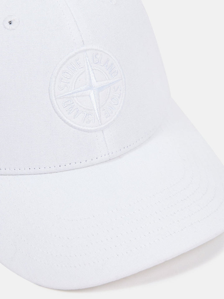 STONE ISLAND - Casquette en coton avec logo brodé Blanc - Lothaire