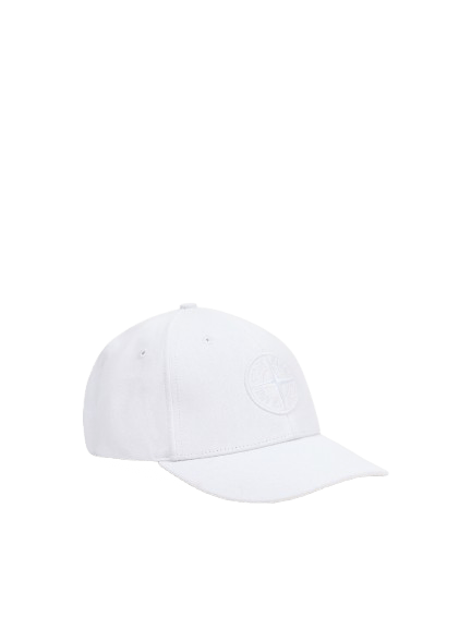 STONE ISLAND - Casquette en coton avec logo brodé Blanc - Lothaire