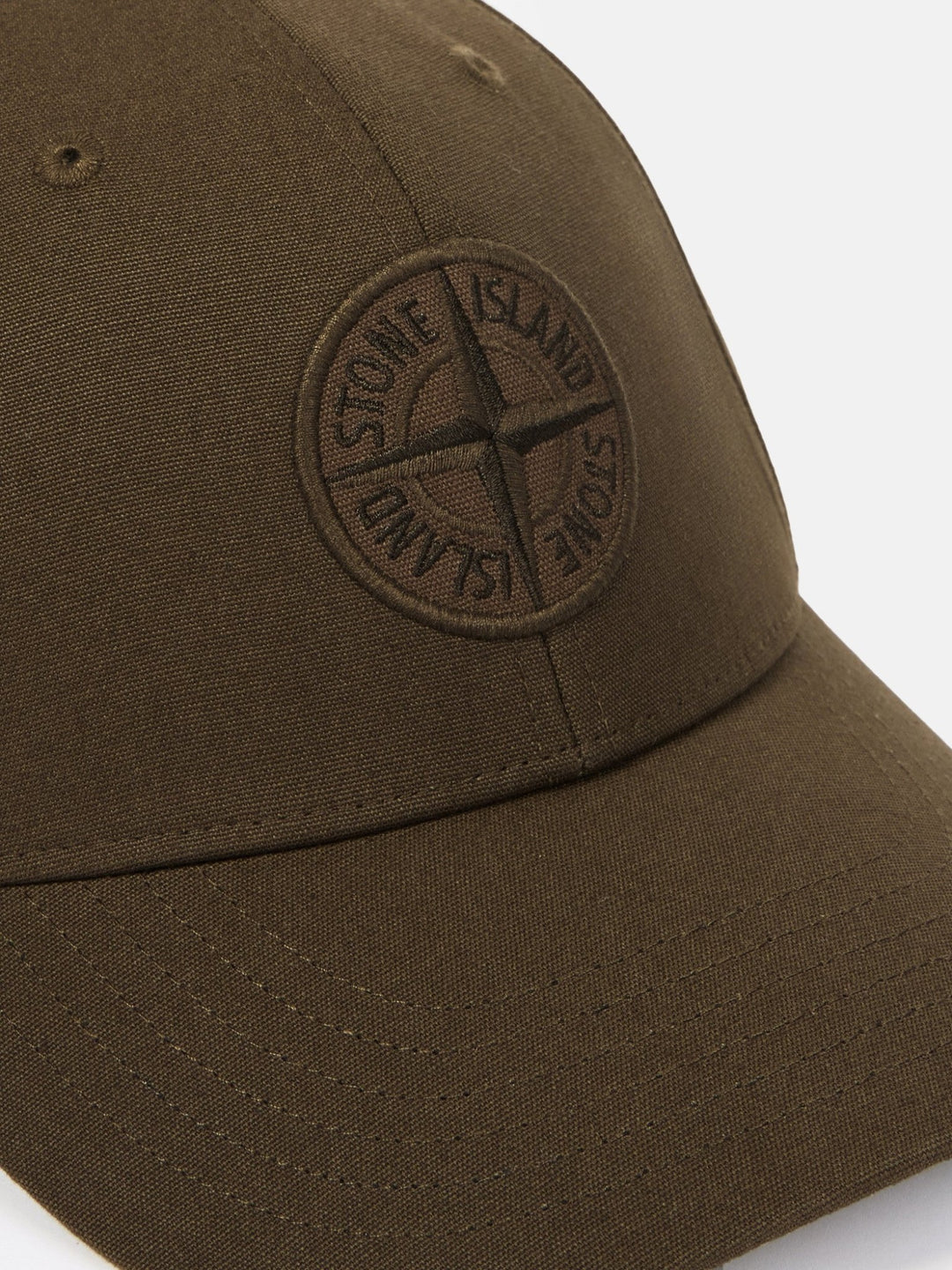 STONE ISLAND - Casquette en coton avec logo brodé Kaki - Lothaire