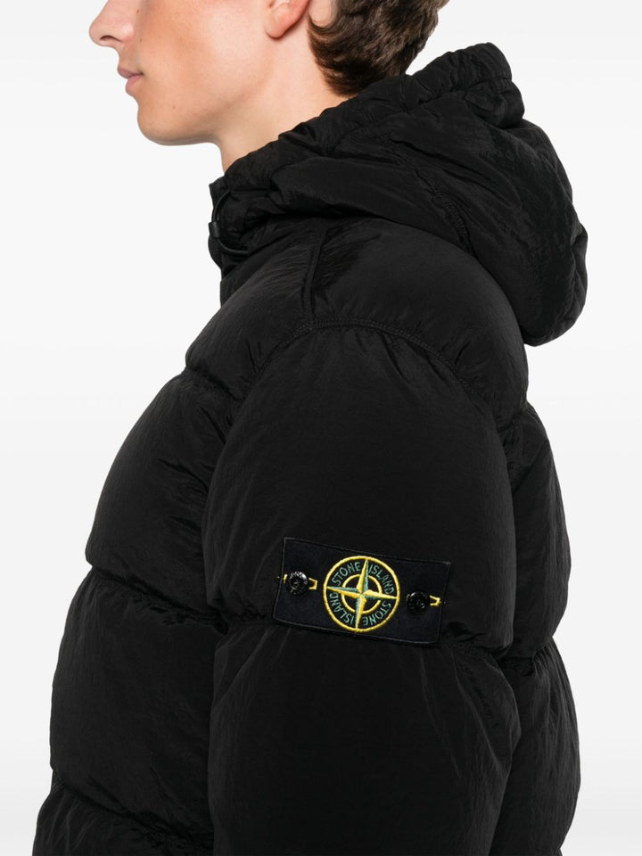 STONE ISLAND - Doudoune à capuche noire - Lothaire