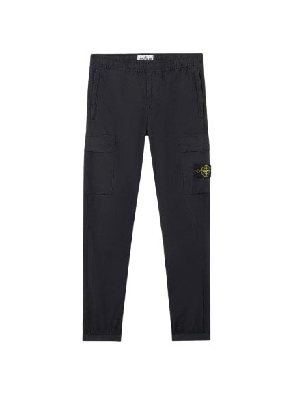 STONE ISLAND - Pantalon cargo coupe fuselée regular à poches zippées Bleu - Lothaire