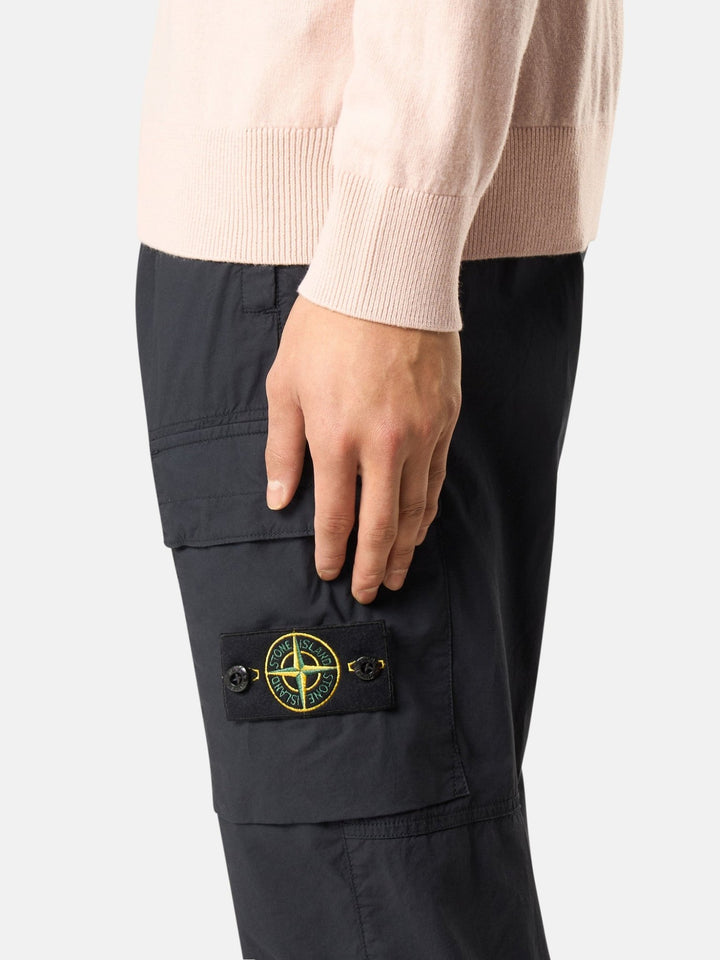 STONE ISLAND - Pantalon cargo coupe fuselée regular à poches zippées Bleu - Lothaire