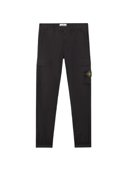 STONE ISLAND - Pantalon cargo coupe fuselée regular à poches zippées Noir - Lothaire