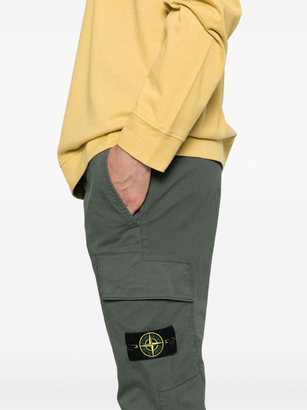 Stone Island - Pantalon slim musk à poches cargo vert - Lothaire