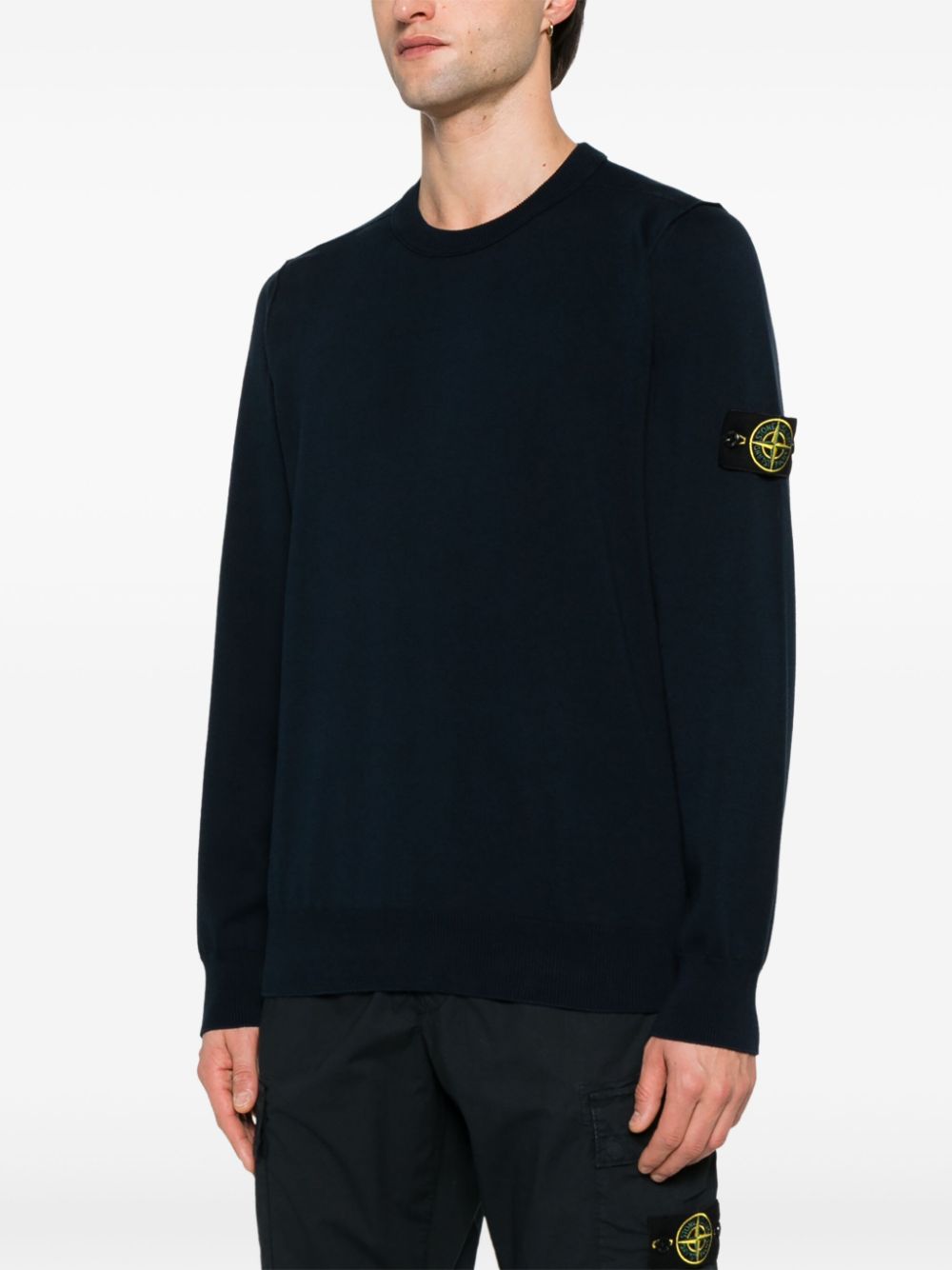 STONE ISLAND - PULL EN COTON RAS DU COU Bleu marine - Lothaire