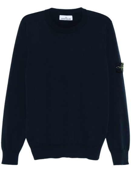 STONE ISLAND - PULL EN COTON RAS DU COU Bleu marine - Lothaire