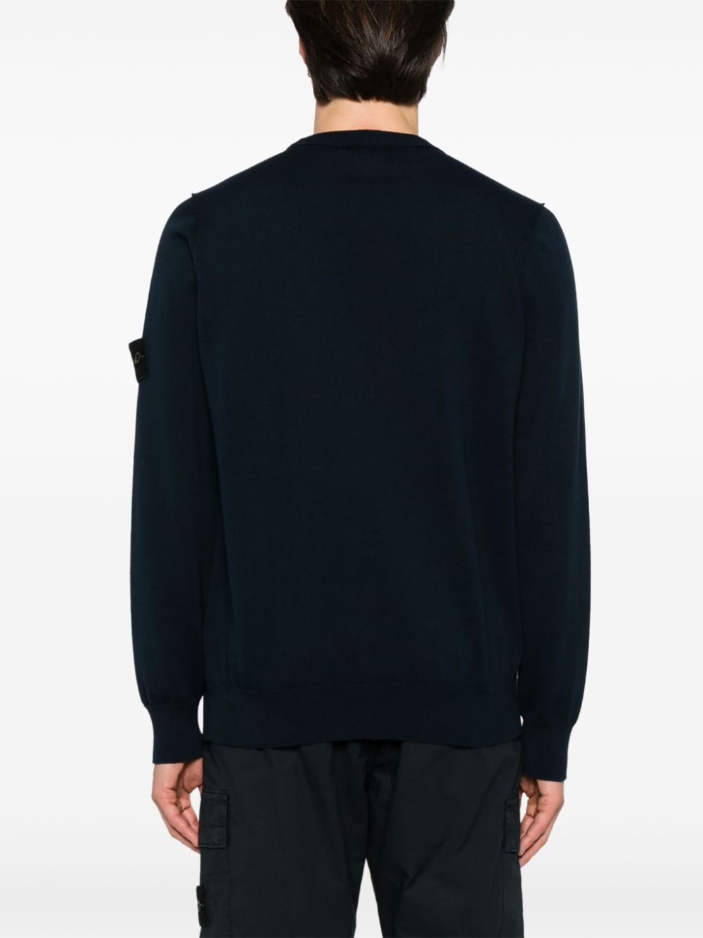 STONE ISLAND - PULL EN COTON RAS DU COU Bleu marine - Lothaire