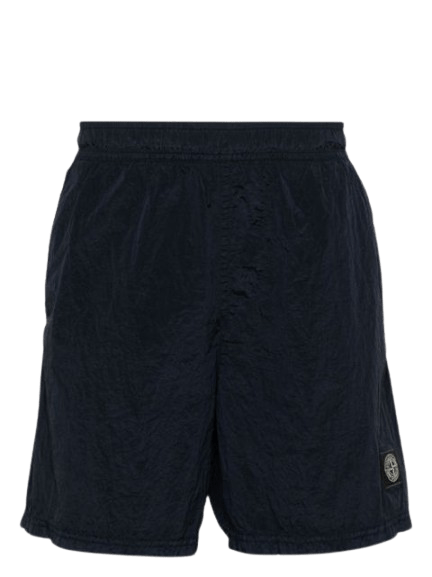 STONE ISLAND - SHORT DE BAIN A DESIGN FROISSE Bleu marine - Lothaire