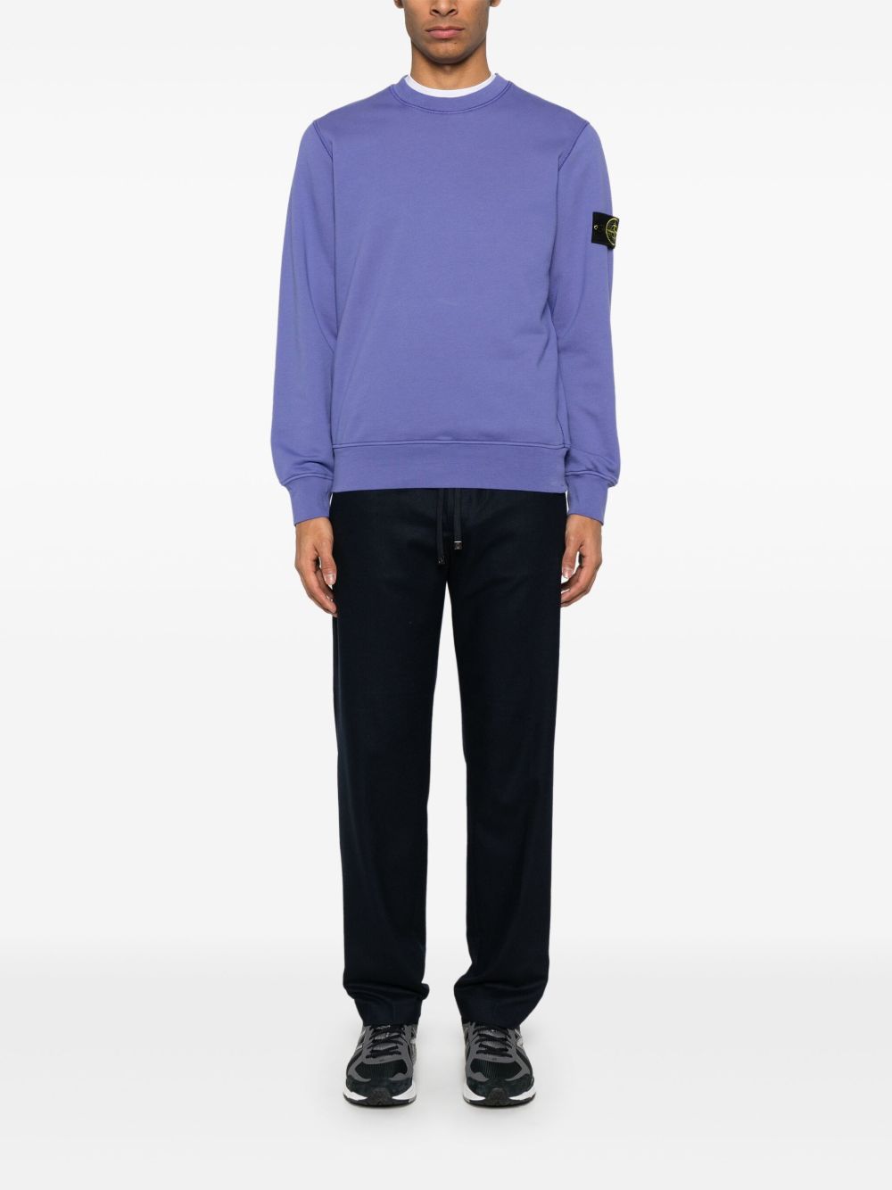 STONE ISLAND - sweat en coton à patch Compass lavender - Lothaire