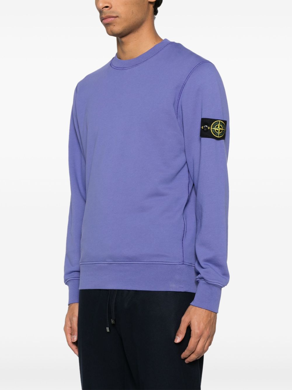 STONE ISLAND - sweat en coton à patch Compass lavender - Lothaire