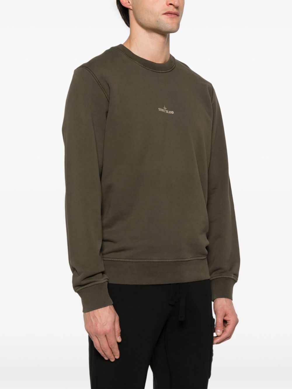 Stone Island - Sweat logo vert kaki - Lothaire