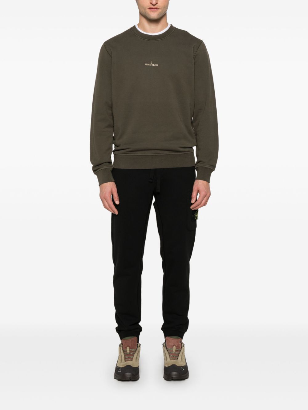 Stone Island - Sweat logo vert kaki - Lothaire