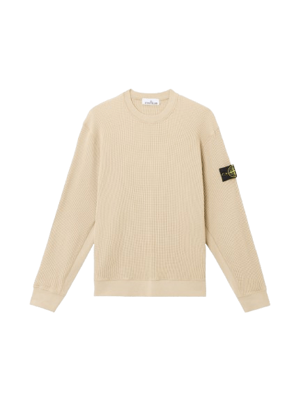 STONE ISLAND - Sweat-shirt ras - du - cou à détails côtelés Desert - Lothaire