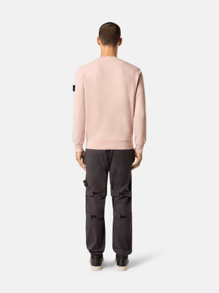 STONE ISLAND - Sweat-shirt ras - du - cou à détails côtelés Rose - Lothaire