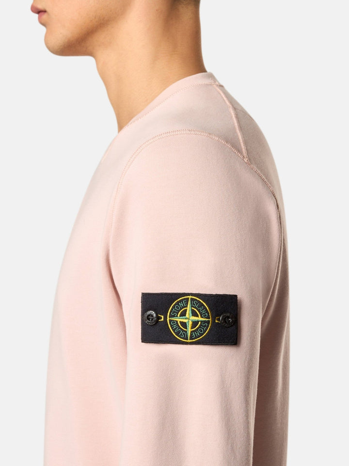 STONE ISLAND - Sweat-shirt ras - du - cou à détails côtelés Rose - Lothaire