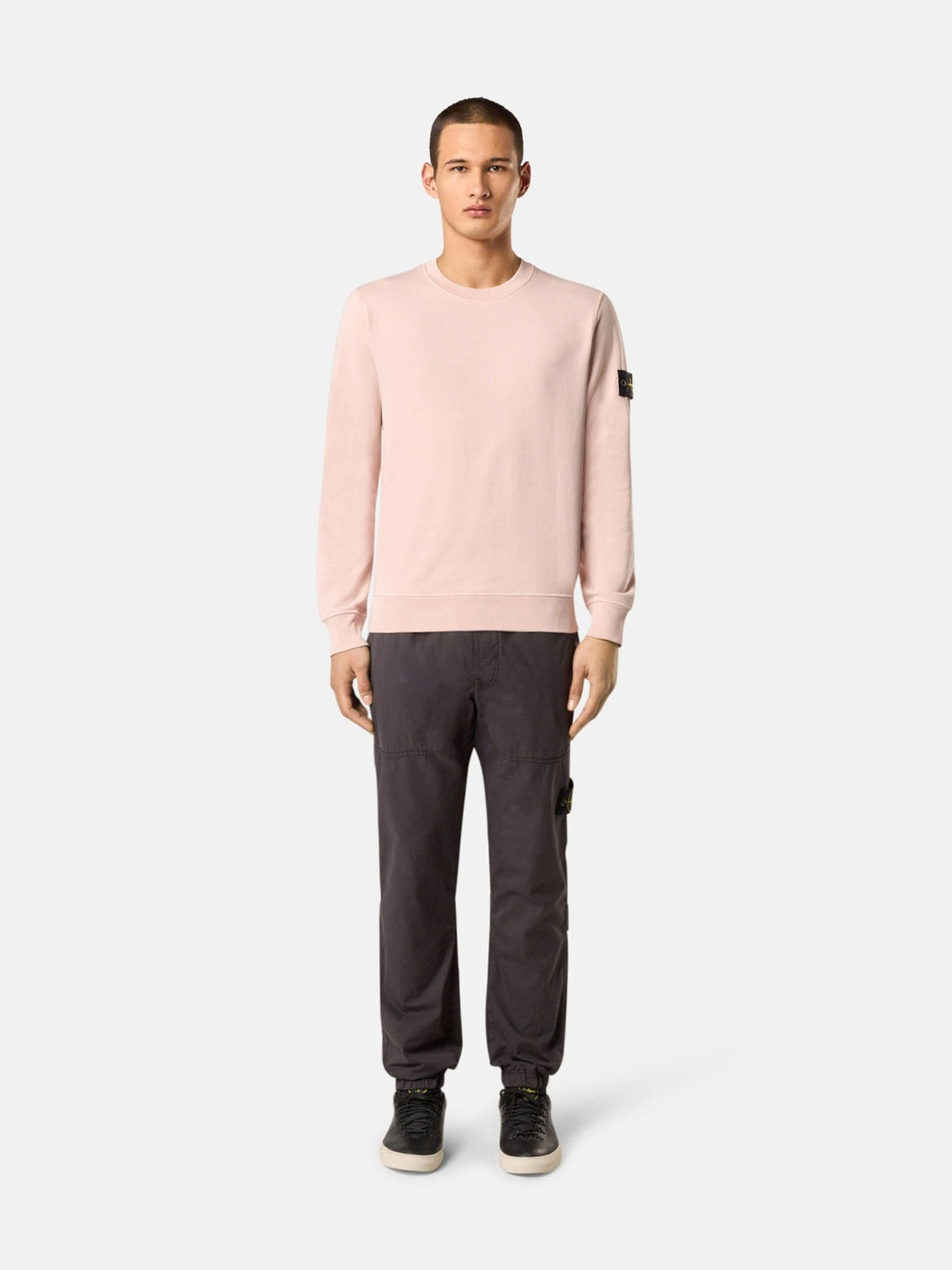 STONE ISLAND - Sweat-shirt ras - du - cou à détails côtelés Rose - Lothaire