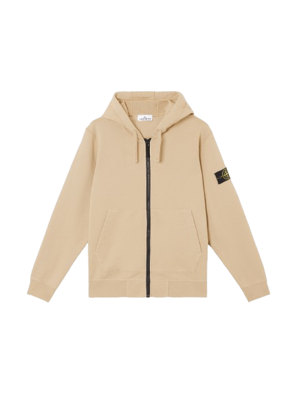 STONE ISLAND - Sweat-shirt zippé doté de capuche à cordon de serrage Desert - Lothaire