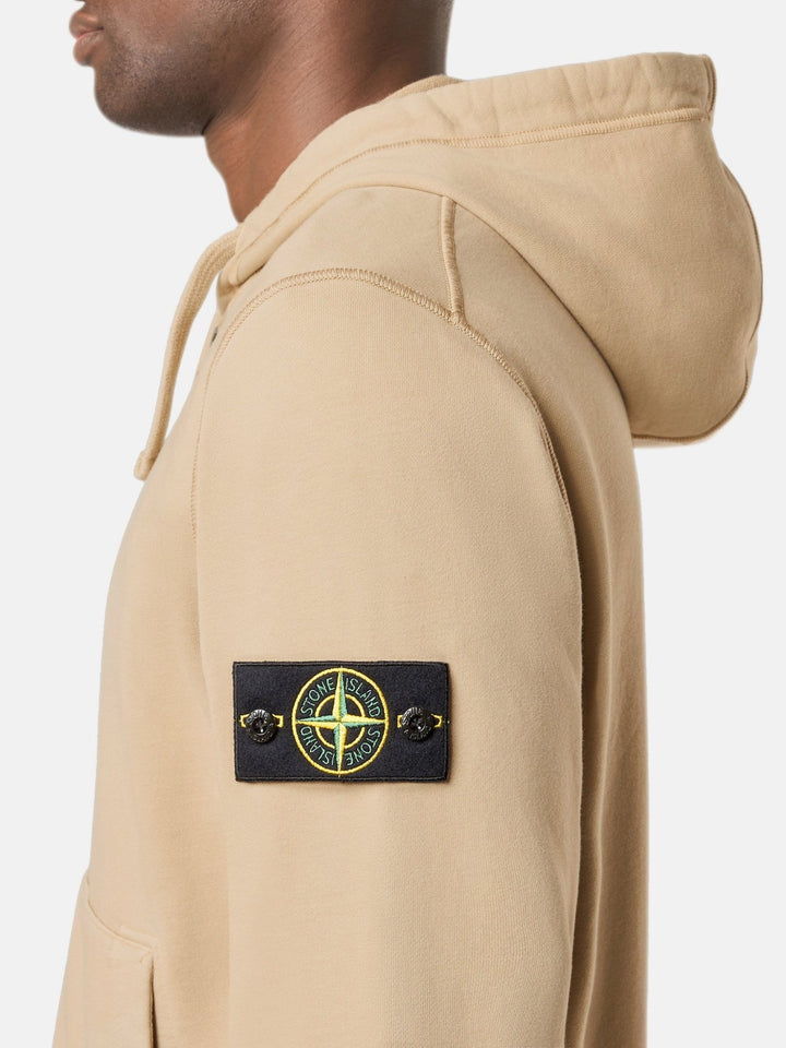 STONE ISLAND - Sweat-shirt zippé doté de capuche à cordon de serrage Desert - Lothaire