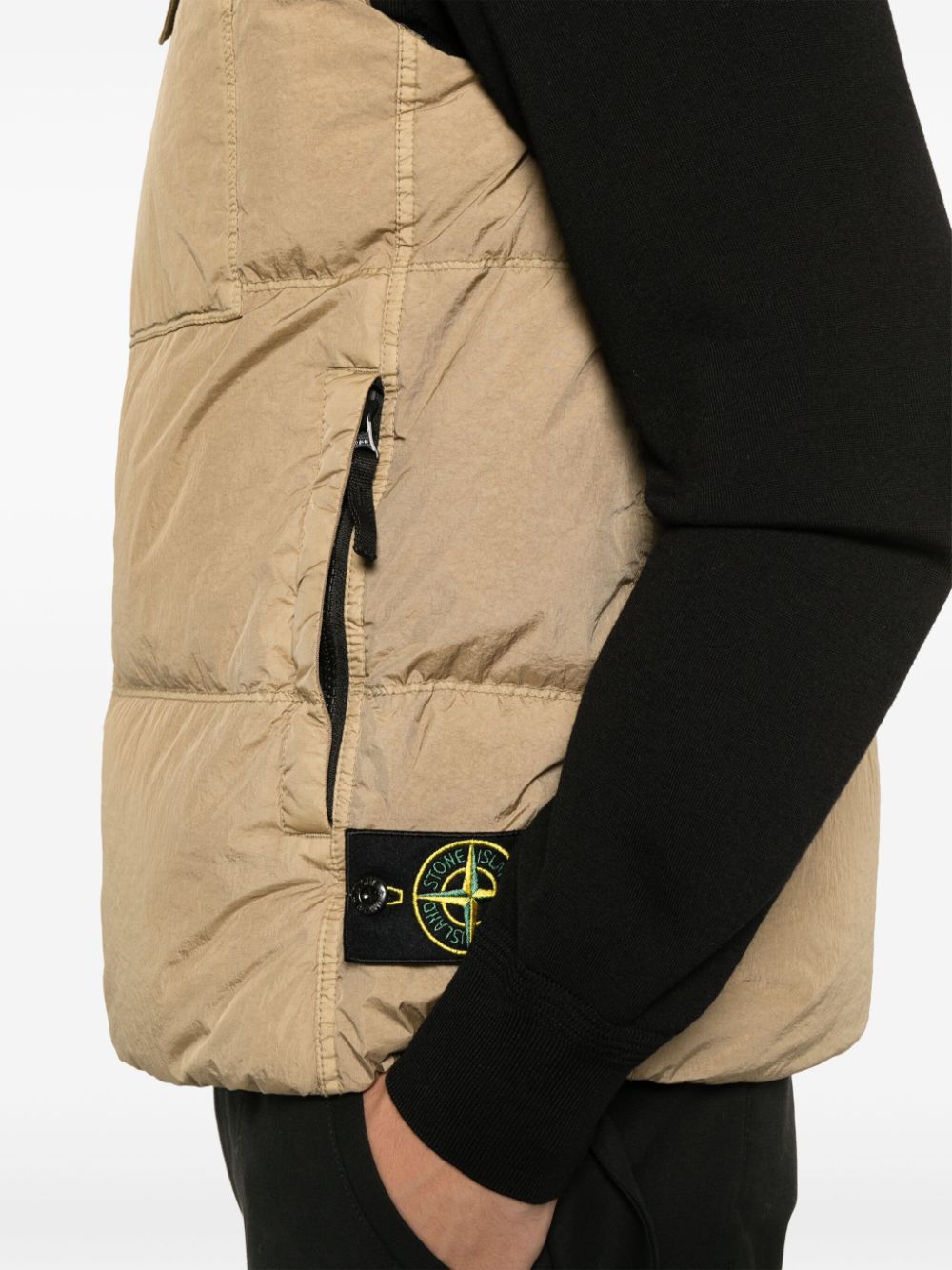 STONE ISLAND - Veste sans manches avec traitement déperlant couleur beige - Lothaire