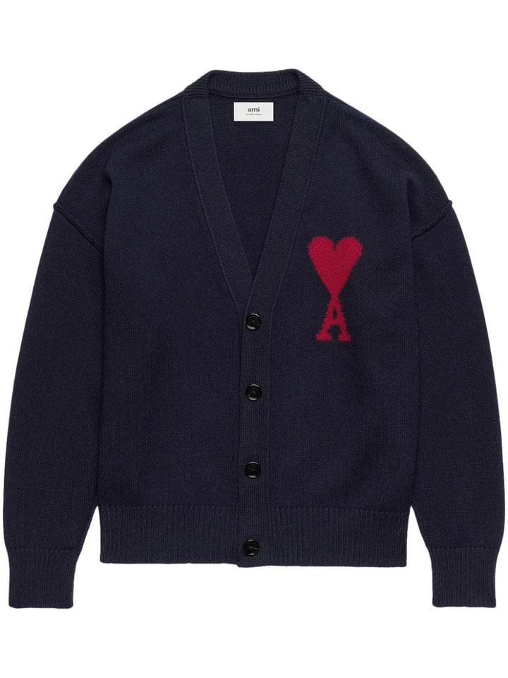 AMI Paris - Cardigan Ami de Coeur Bleu Rouge - Lothaire