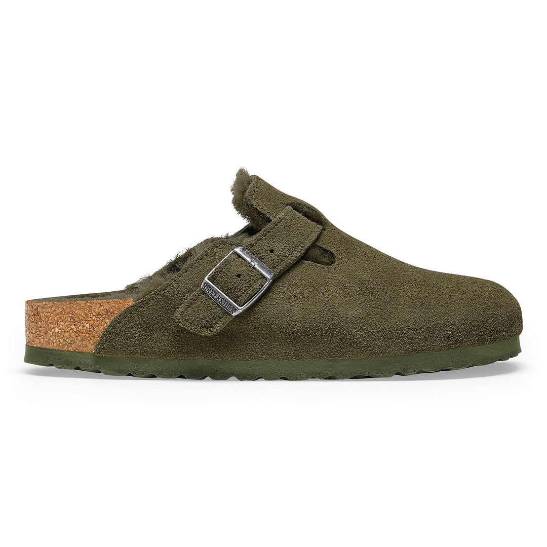 Birkenstock Sabots Boston fourrure agneau Thyme - Lothaire