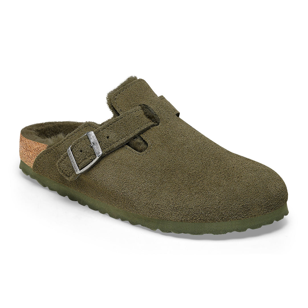 Birkenstock Sabots Boston fourrure agneau Thyme - Lothaire