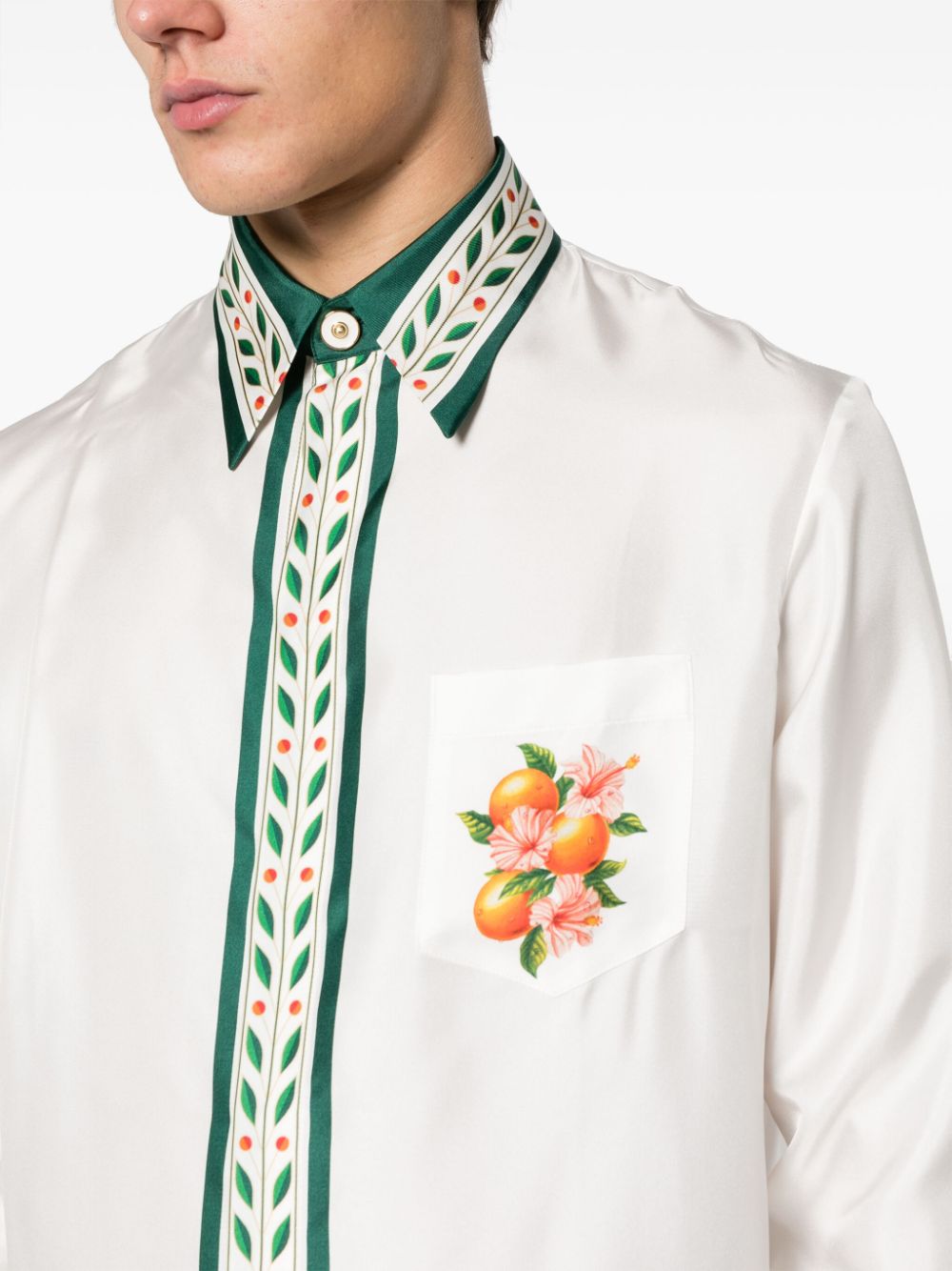 Casablanca - Chemise Oranges En Fleur en soie - Lothaire