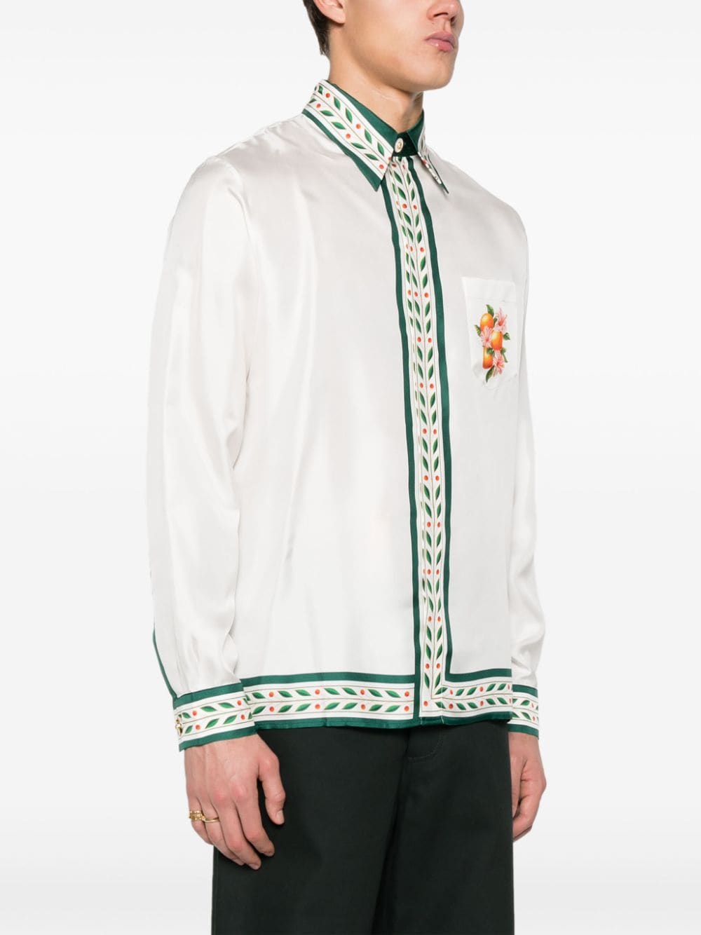 Casablanca - Chemise Oranges En Fleur en soie - Lothaire