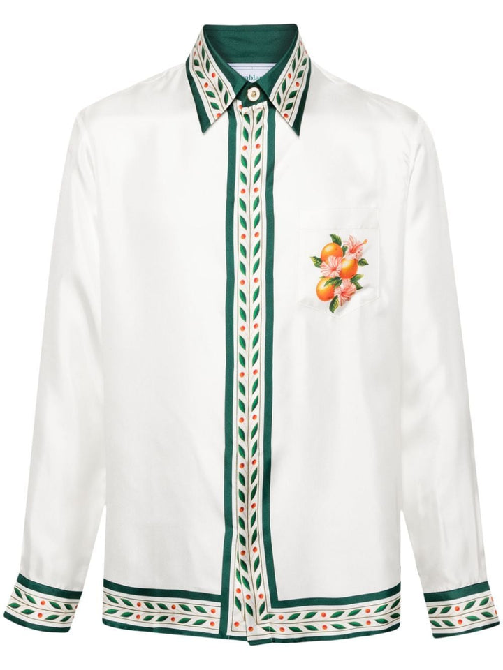 Casablanca - Chemise Oranges En Fleur en soie - Lothaire