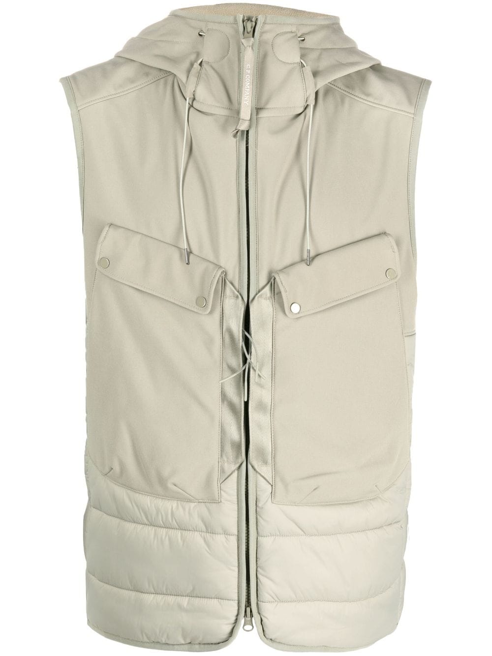 C.P. COMPANY Shell-R Mixed Goggle Gilet Silver Sage - Lothaire