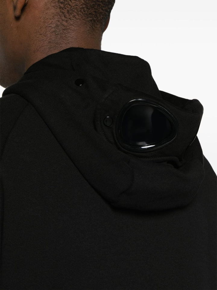 CP Company Sweat à capuche zippé Diagonal Raised Fleece Goggle Black - Lothaire