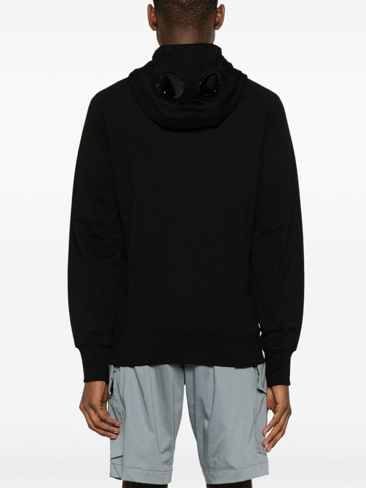 CP Company Sweat à capuche zippé Diagonal Raised Fleece Goggle Black - Lothaire