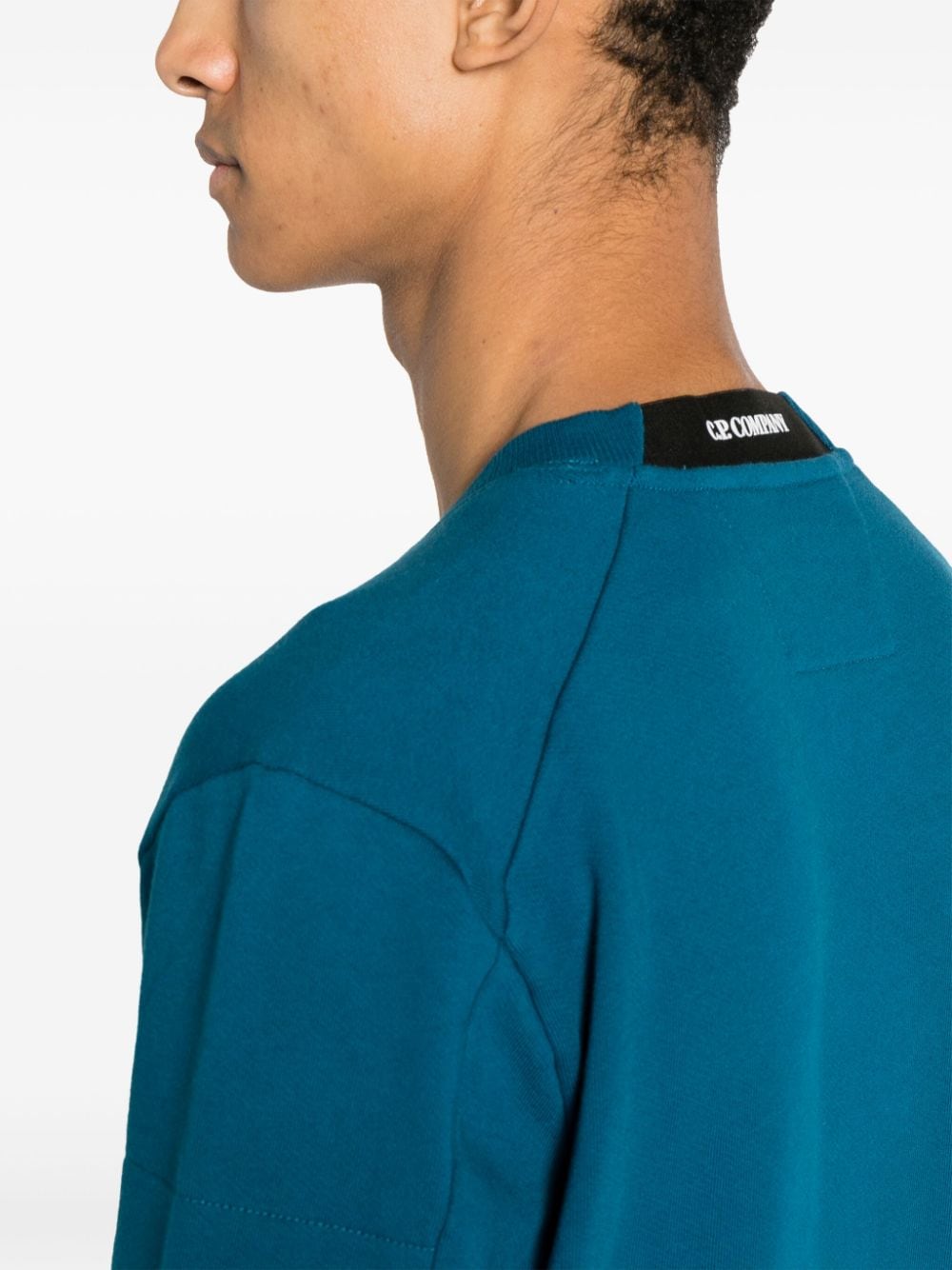 CP Company Sweat Diagonal raised fleece Ink Blue - Lothaire