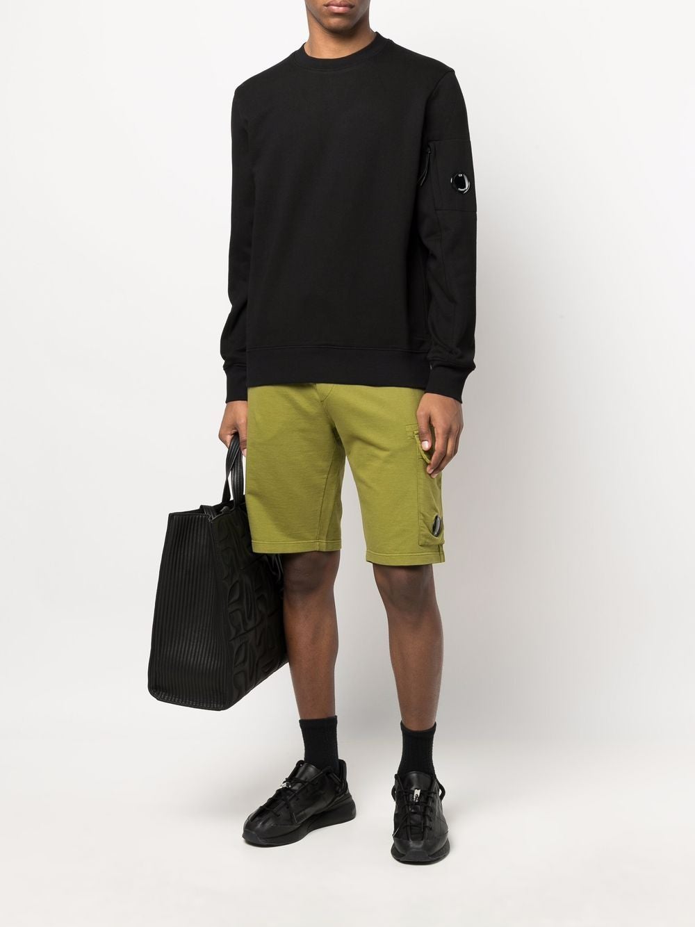 CP Company Sweat Diagonal raised fleece noir - Lothaire boutiques