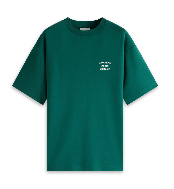 Drôle de Monsieur - T Shirt vert à slogan brodé - Lothaire