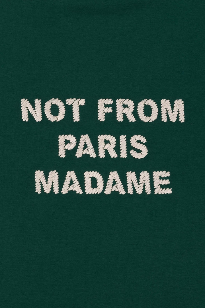 Drôle de Monsieur - T Shirt vert à slogan brodé - Lothaire