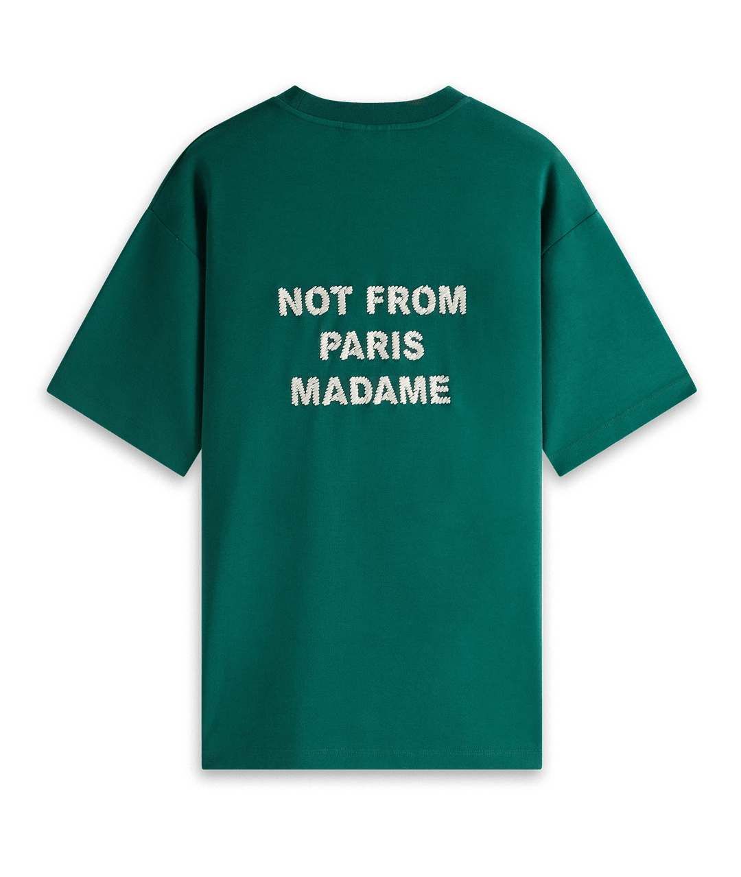 Drôle de Monsieur - T Shirt vert à slogan brodé - Lothaire