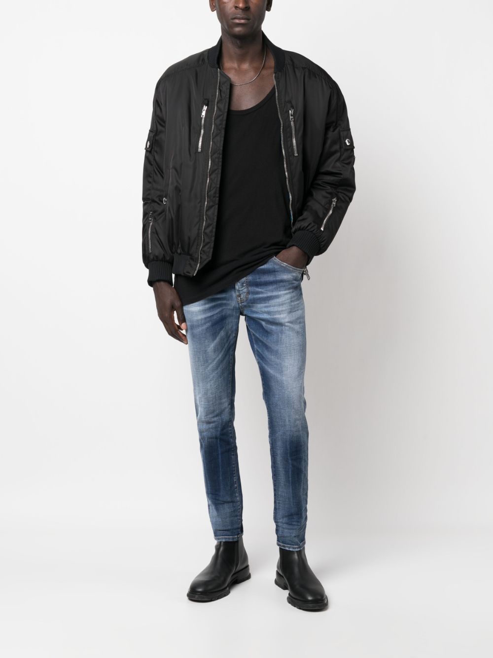 Dsquared2 Jean bleu slim effet delavé - Lothaire