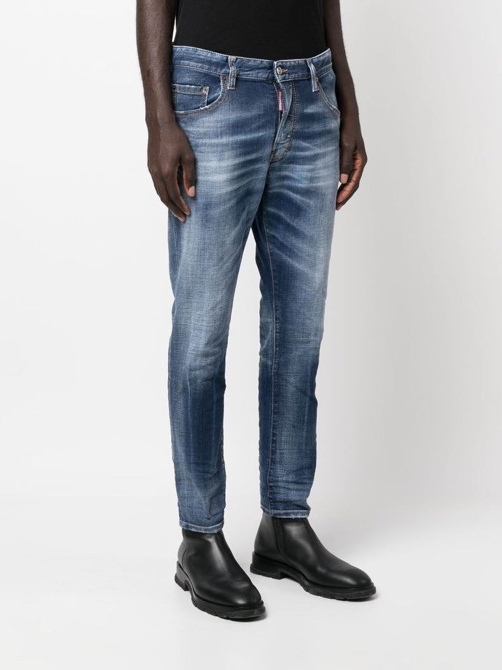 Dsquared2 Jean bleu slim effet delavé - Lothaire