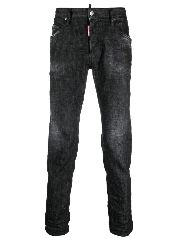 Dsquared2 Jean noir skinny à effet usé - Lothaire