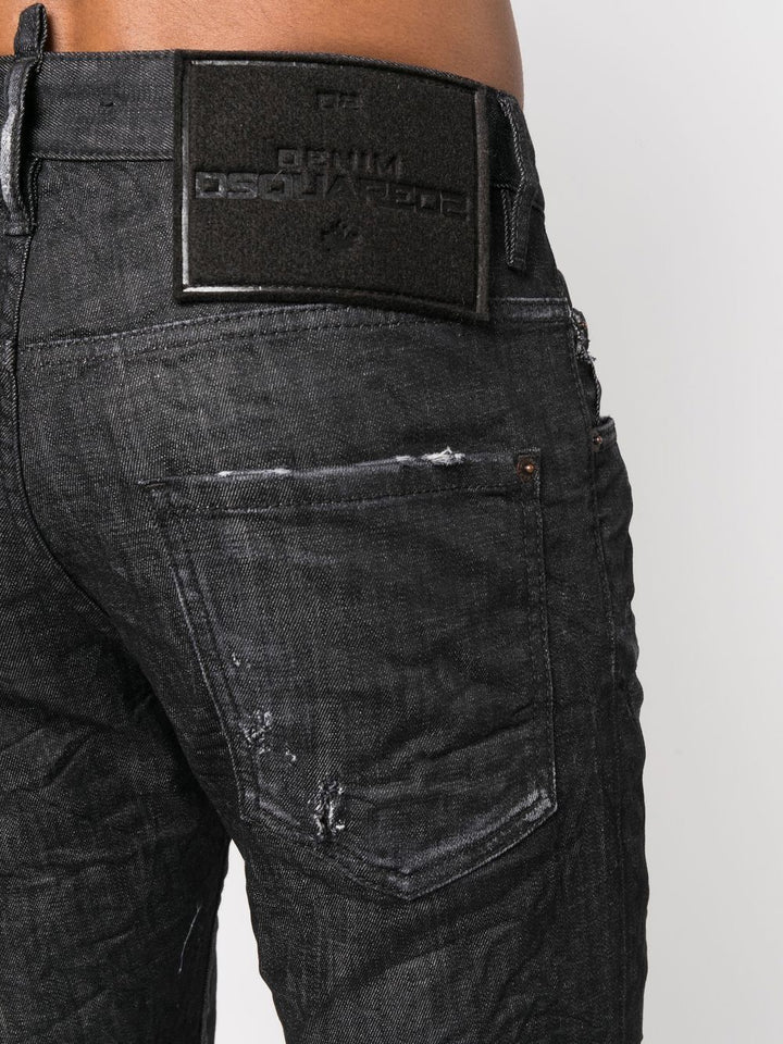 Dsquared2 Jean noir skinny à effet usé - Lothaire