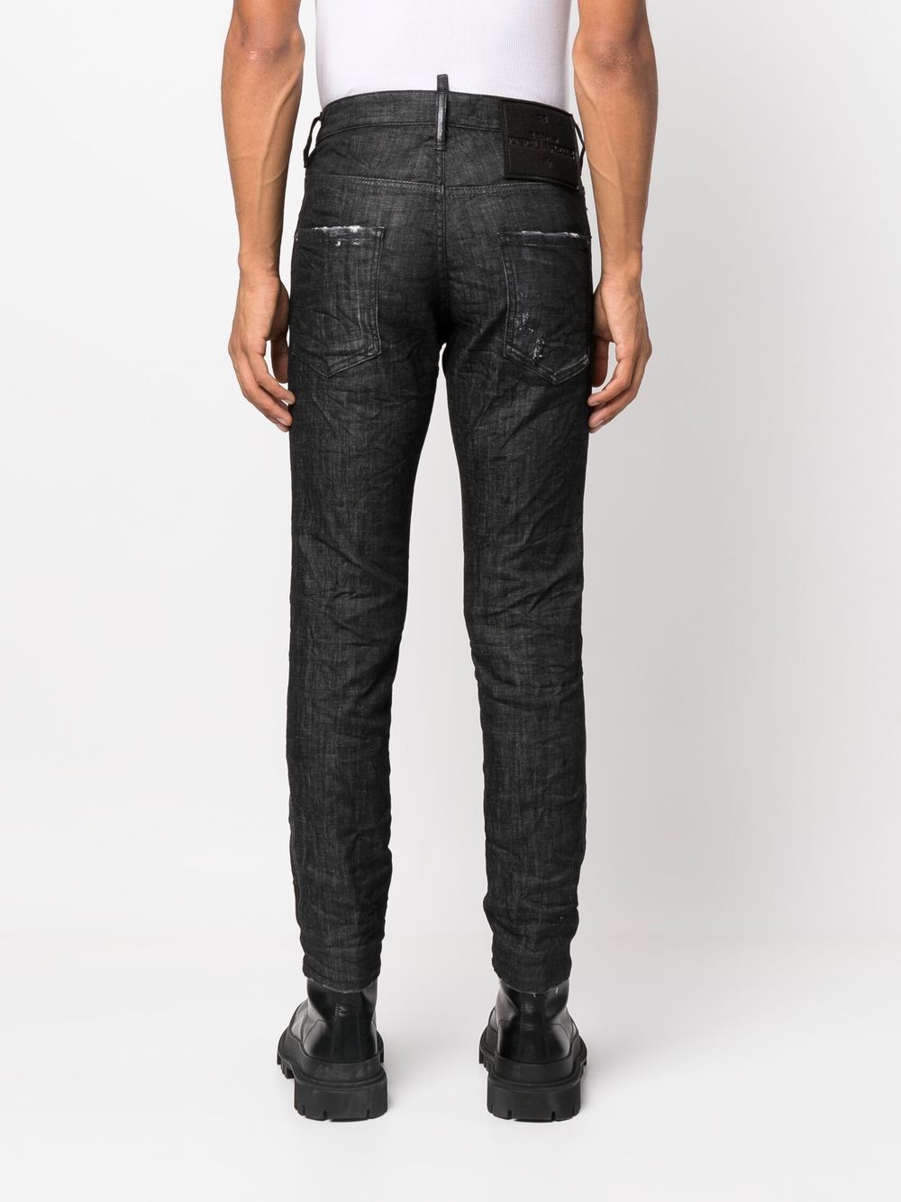 Dsquared2 Jean noir skinny à effet usé - Lothaire