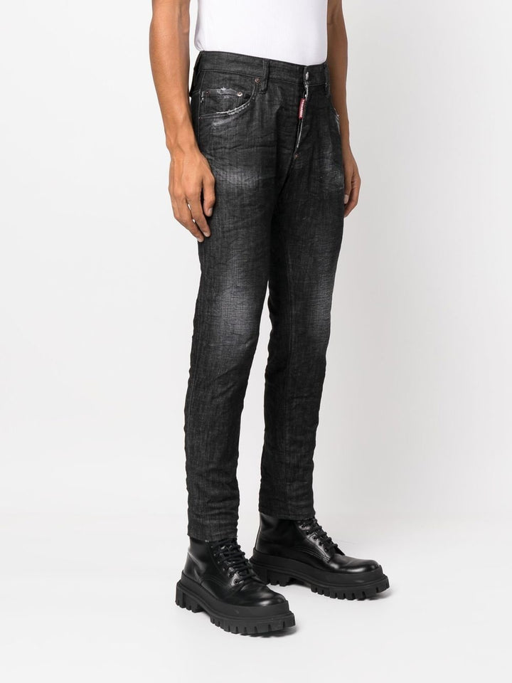 Dsquared2 Jean noir skinny à effet usé - Lothaire