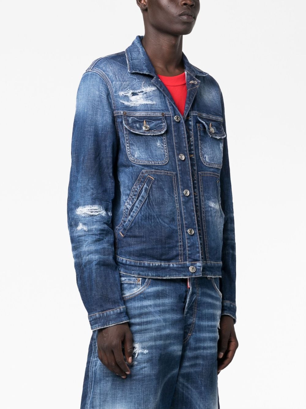 Dsquared2 Veste Jean effet usé - Lothaire